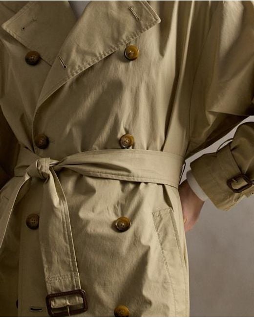 Ralph Lauren Blue Cotton-Blend Trench Coat
