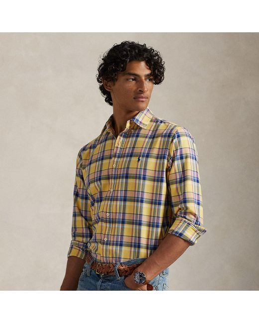 Polo Ralph Lauren Green Custom Fit Tattersall Oxford Shirt for men