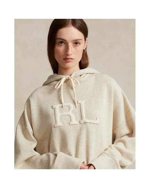 Polo Ralph Lauren Natural Rl-appliqué Fleece Hoodie