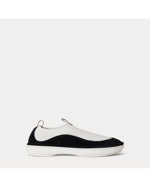 Polo Ralph Lauren Black Suede-Trim Neoprene Slip-On Sneakers