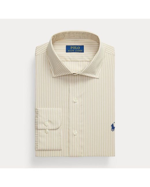 Polo Ralph Lauren Natural Regent Custom Fit Striped Poplin Shirt for men