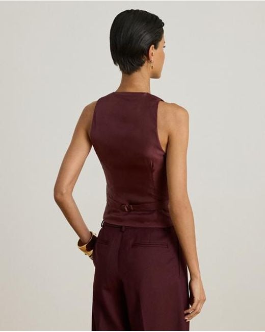 Chaleco De Sarga De Mezcla De Lana Ralph Lauren de color Purple