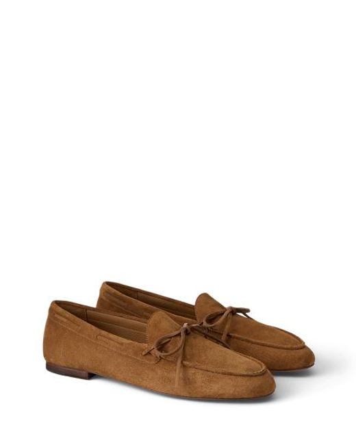 Ralph Lauren Brown Beekman Tassel Calf-Suede Loafer for men