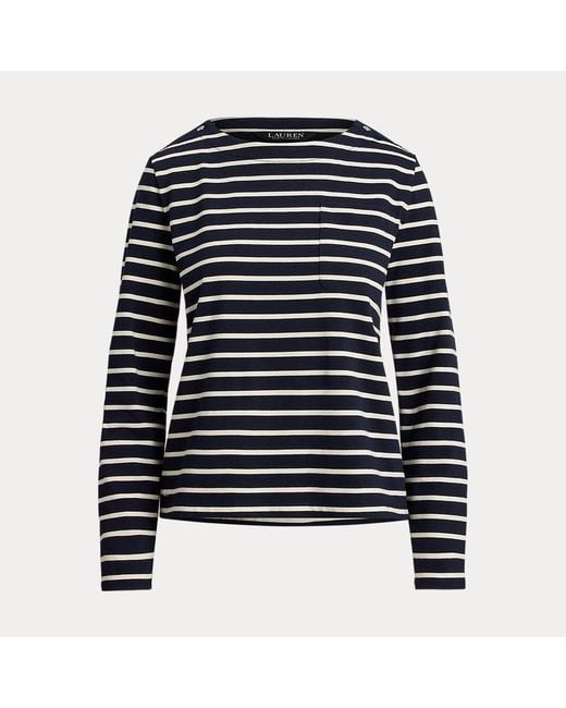 Maglia in jersey a righe con automatici di Ralph Lauren in Black