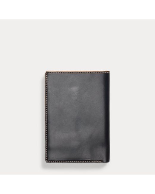 RRL Gray Leather Passport Holder for men
