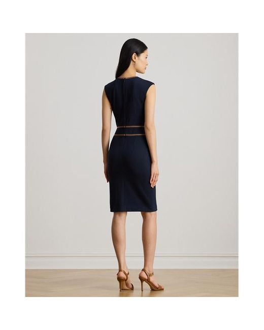 Abito con maniche ad aletta e fibbia di Ralph Lauren in Blue