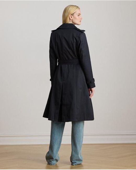 Ralph Lauren Black Zweireihiger Trenchcoat Mit Gürtel