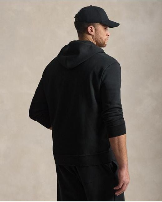 Ralph Lauren Black Double-Knit Full-Zip Hoodie for men