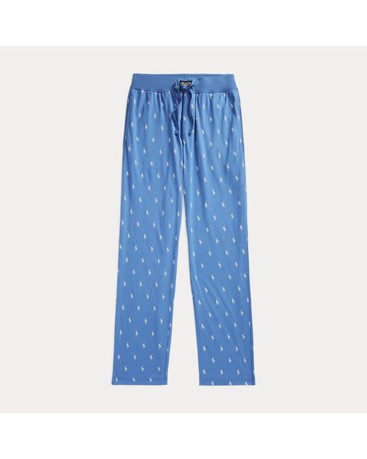 Polo Ralph Lauren Blue Signature Pony Jersey Pyjama Trouser for men