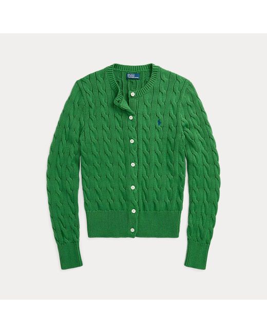 Polo Ralph Lauren Kabelgebreid Vest Met Ronde Hals in het Green