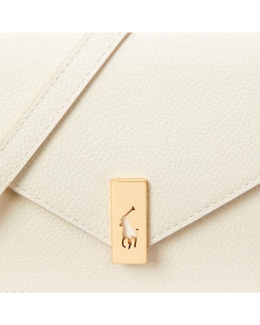 Bolso cartera Polo ID de piel con cadena Polo Ralph Lauren de color Natural