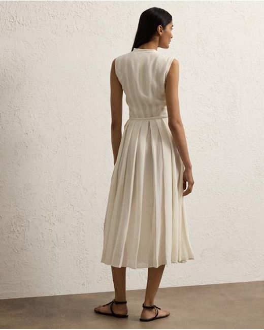 Ralph Lauren Natural Kennedi Linen Sleeveless Day Dress