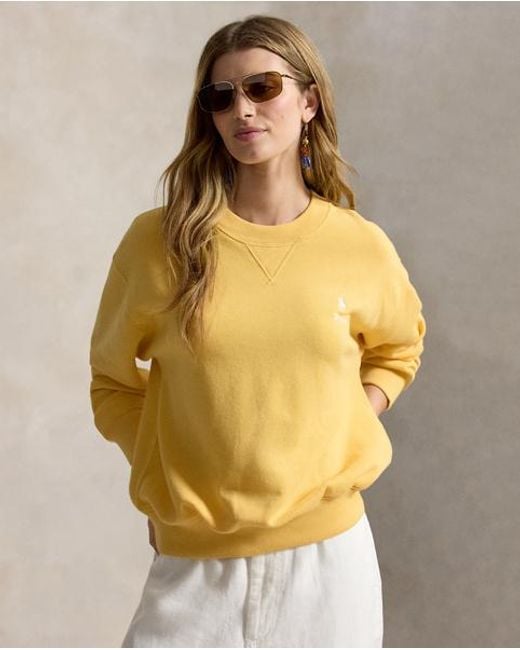 Polo Ralph Lauren Yellow Fleece Logo Crewneck