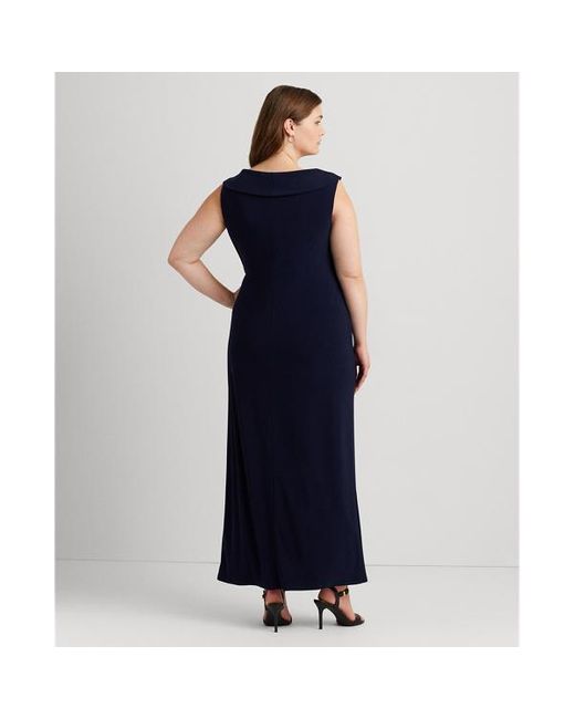 Lauren by Ralph Lauren Blue Plus Größen - Schulterfreies Abendkleid aus Jersey