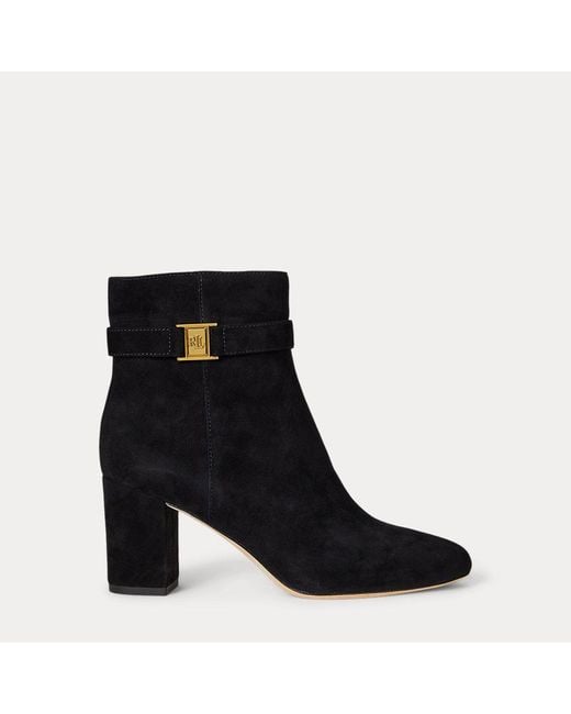 Bottines À Talon Kellie En Daim Ralph Lauren en coloris Black