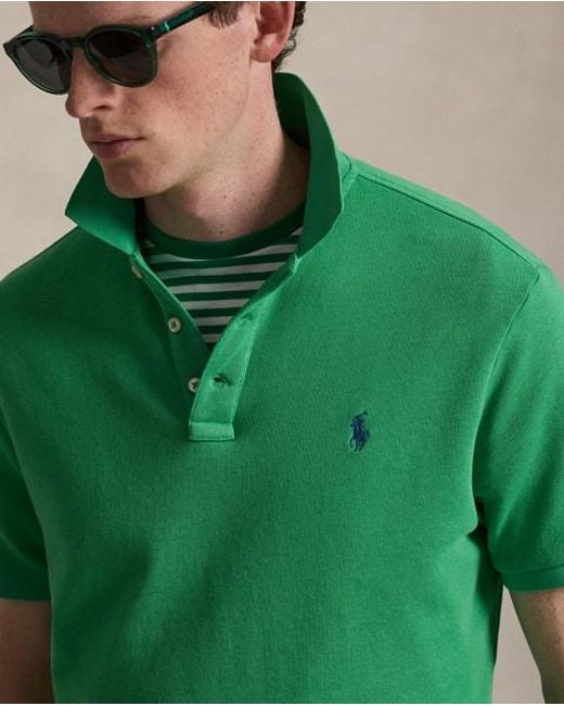 Polo Ralph Lauren Green French Terry Polo Shirt for men