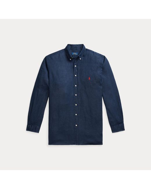 Ralph Lauren Blue Linen Shirt for men