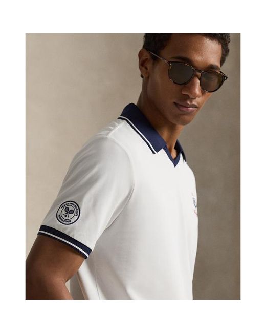 Polo Ralph Lauren Wimbledon Classic Fit Mesh Polo Shirt in White for ...