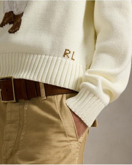 Polo Ralph Lauren Natural Polo Bear Cotton Crewneck Jumper