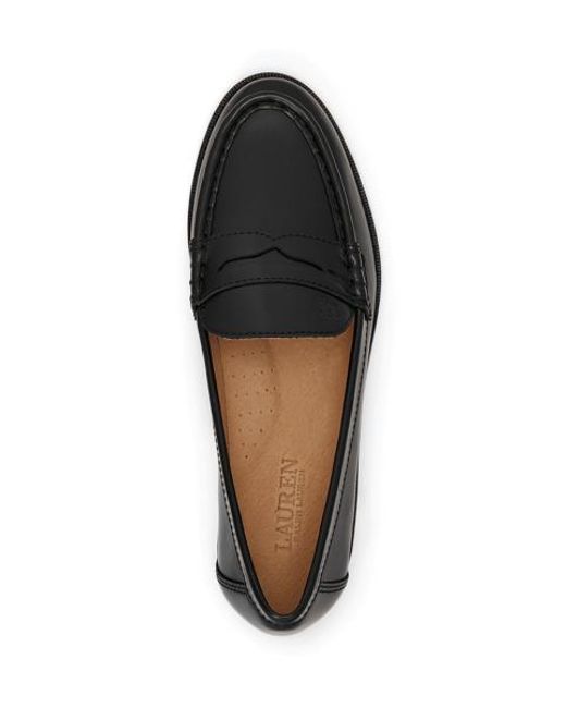 Ralph Lauren Black Wynnie Leather Loafer