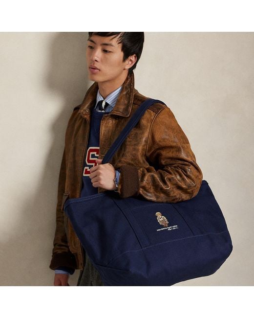 Polo Ralph Lauren Blue Polo Bear Canvas Tote for men
