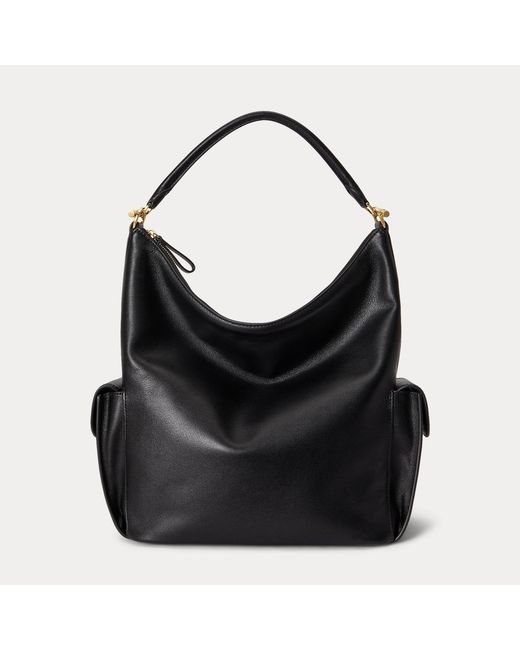 Ralph Lauren Black Nappa Leather Large Blaike Shoulder Bag