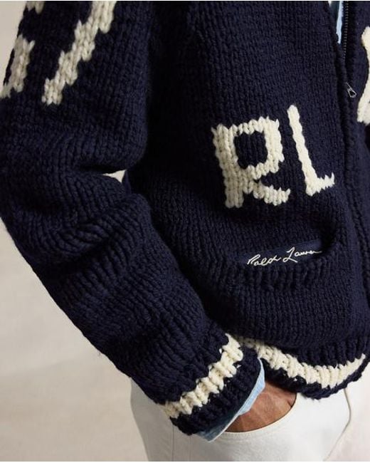 Polo Ralph Lauren Blue Polo Ralph Lauren Lauren Yankees Cardigan for men