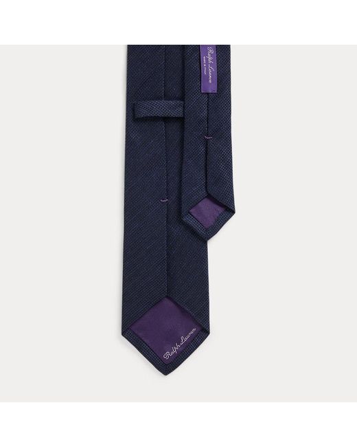 Cravatta in lino e seta effetto texture di Ralph Lauren in Blue da Uomo