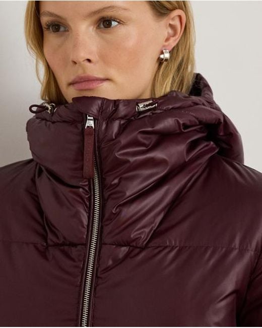 Ralph Lauren Parallel Doorgestikte Donsjas in het Brown