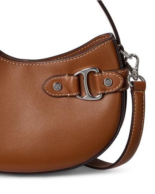 Ralph Lauren Brown Leather Small Tasha Crossbody Bag