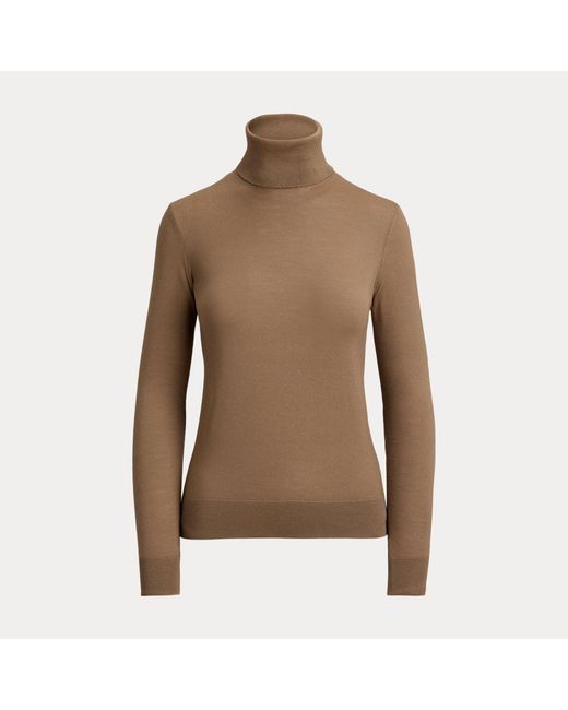 Ralph Lauren Brown Cashmere Roll Neck Jumper