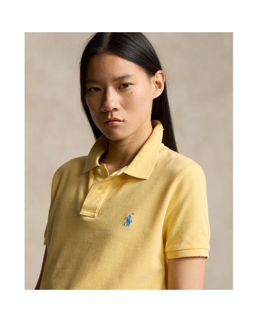 Polo Ralph Lauren Classic Fit Mesh Polo-shirt in het Natural