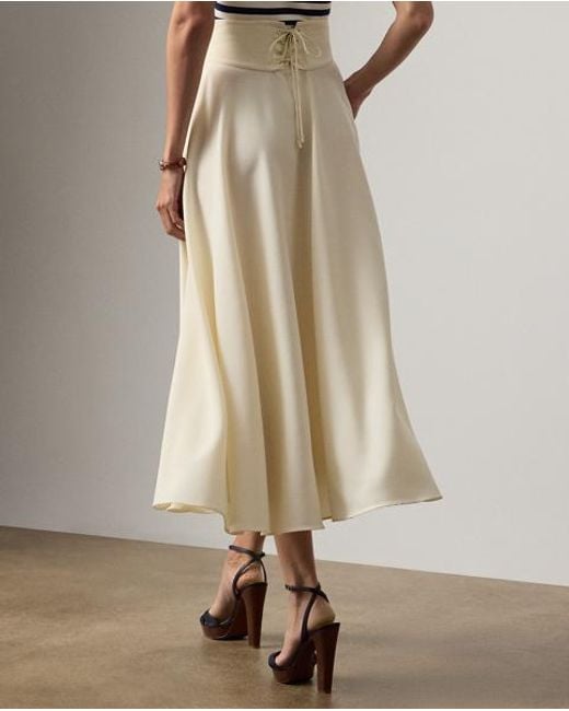 Ralph Lauren Natural Delilah Wool Trench Skirt