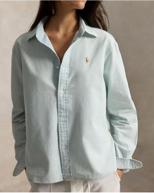 Polo Ralph Lauren Gray Cropped Boxy Shirt