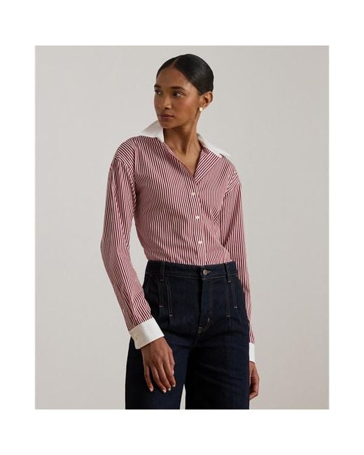 Ralph Lauren Red Ralph Lauren Striped Cotton Broadcloth Shirt