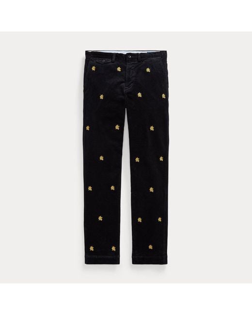 Polo Ralph Lauren Black Bedford Straight Fit Corduroy Trousers for men