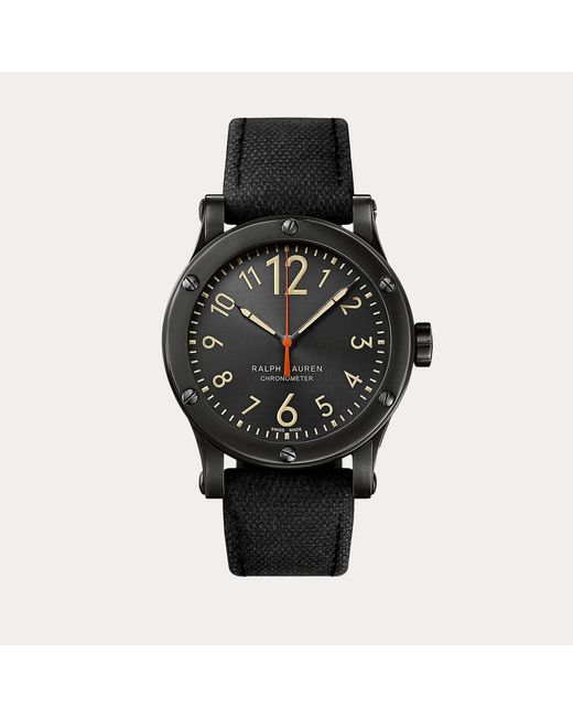Ralph Lauren Canvas Horlogeband in het Black voor heren