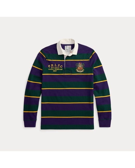 Polo Ralph Lauren Blue Classic Fit Embroidered Rugby Shirt for men