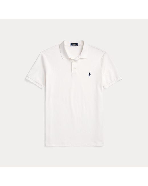 Polo Ralph Lauren Custom-Slim-Fit Poloshirt Aus Piqué in White für Herren