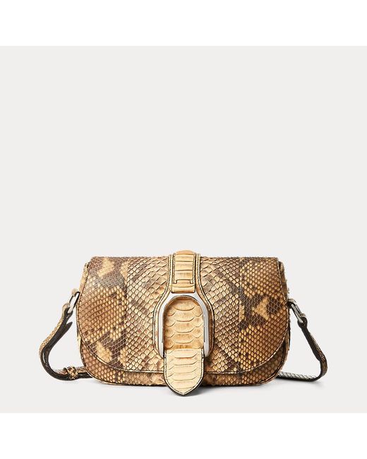 Ralph Lauren Natural Schultertasche Welington Aus Pythonleder