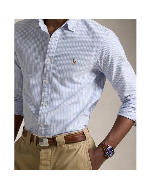 Polo Ralph Lauren Blue Slim Fit Oxford Shirt for men