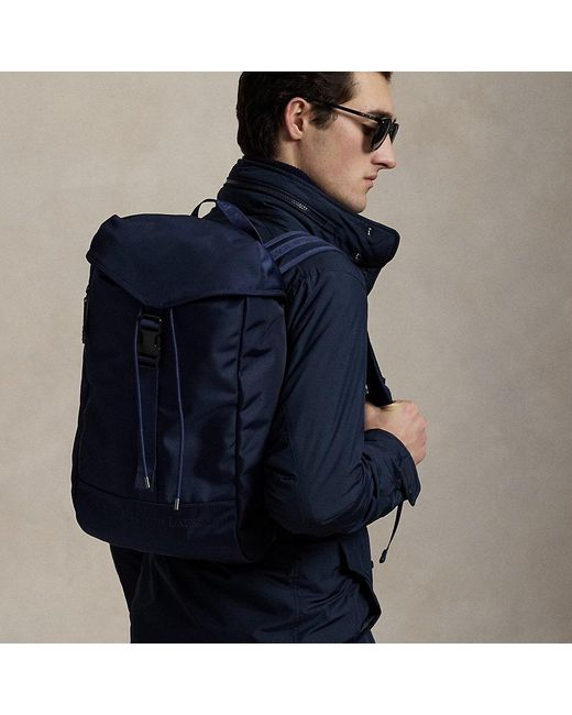 Ralph Lauren Blue Tonal Logo Backpack for men