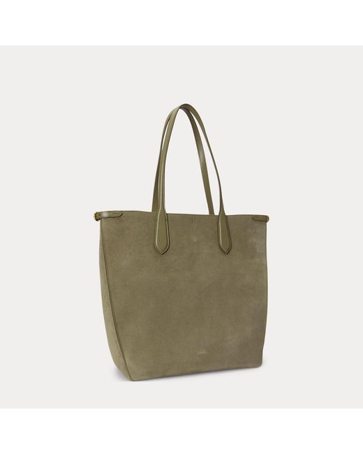 Polo Ralph Lauren Green Bellport Suede North-South Tote
