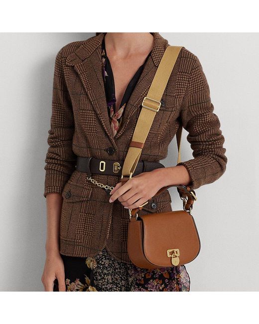 Lauren by Ralph Lauren Tanner Medium Leren Crossbodytas in het Brown