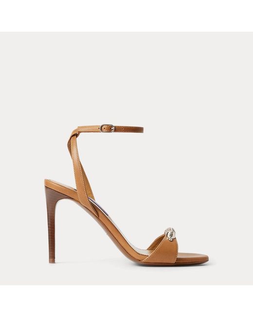 Sandali Presling in vitello 95 mm di Ralph Lauren in Brown