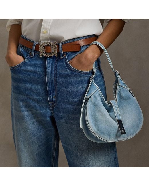 Polo Ralph Lauren Blue Polo Id Denim Small Shoulder Bag