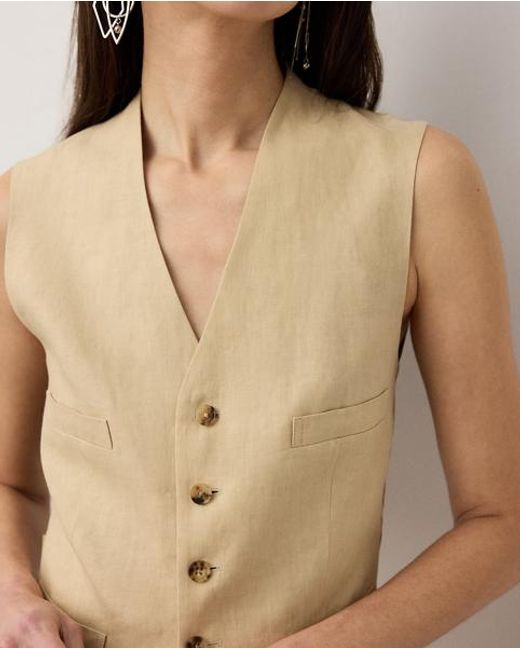 Ralph Lauren Natural Jaiden Linen Waistcoat