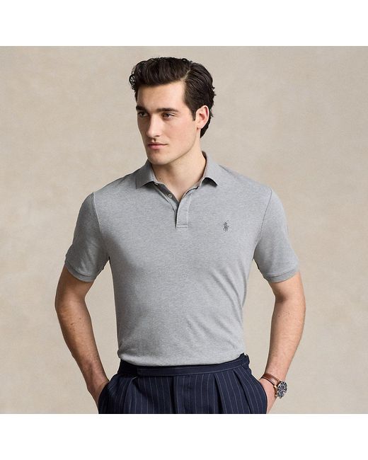 Polo in cotone Custom Slim-Fit di Polo Ralph Lauren in Gray da Uomo