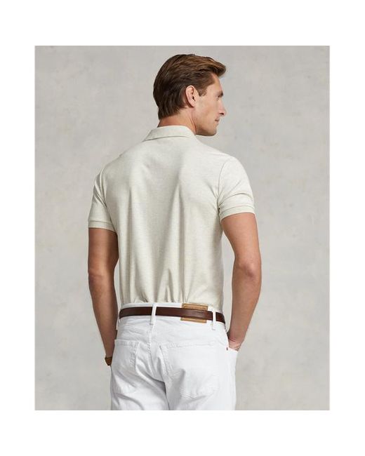 Polo in cotone Custom Slim-Fit di Polo Ralph Lauren in Brown da Uomo