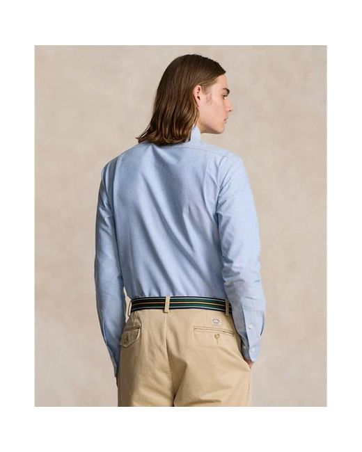 Camisa oxford Custom Fit con iniciales Polo Ralph Lauren de hombre de color Blue